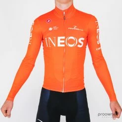 Castelli Mid Weight FZ Long Sleeve Jersey - Orange - Team Ineos